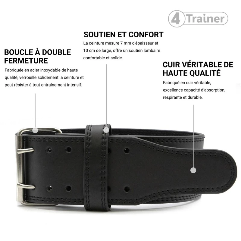 Ceinture De Force En Cuir - HALTÉROPHILIE - 4TRAINER 3 Ceinture De Force En Cuir - HALTÉROPHILIE - 4TRAINER - Image 3
