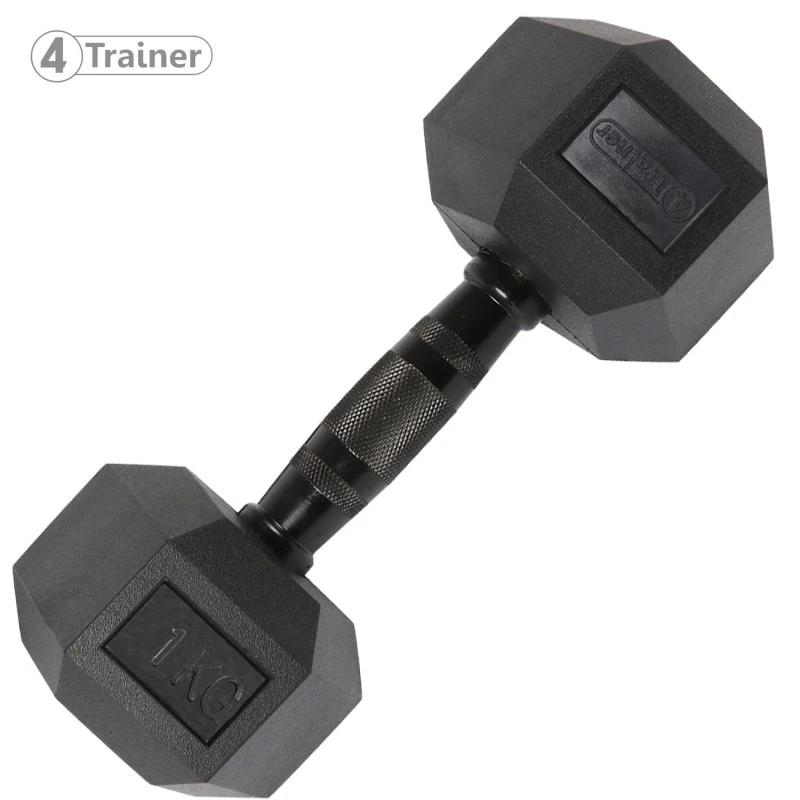 HALTÈRE HEXAGONAL - à L'unité - BL4CK - 4Trainer 1 HALTÈRE HEXAGONAL - à L'unité - BL4CK - 4Trainer