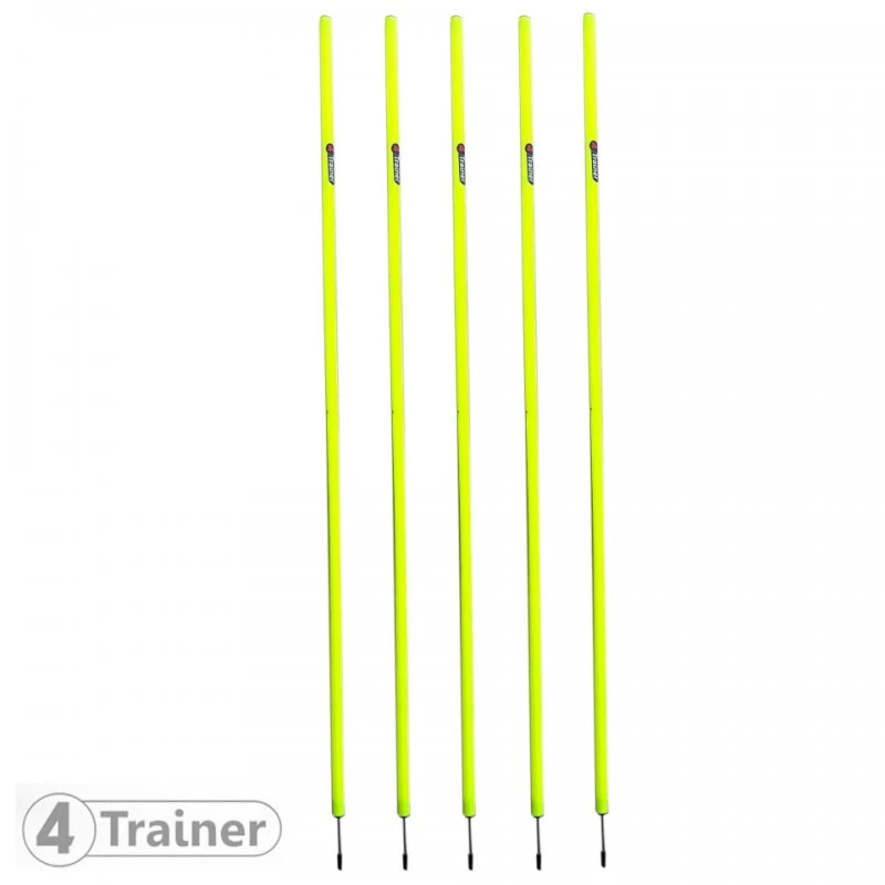 PIQUETS SLALOM - Pointe Acier Jaune - LOT DE 5 - 180cm - 4TRAINER 1 PIQUETS SLALOM - Pointe Acier Jaune - LOT DE 5 - 180cm - 4TRAINER